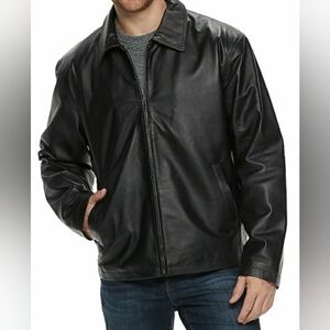 1990s NWOT DOCKERS Black Leather Jacket!!!